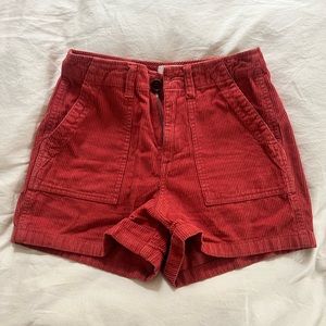 Marine Layer red corduroy high waisted  shorts